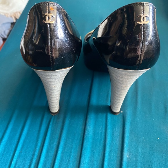 🎄🎄Chanel Sparkle Pumps black and silver - Picture 1 of 7